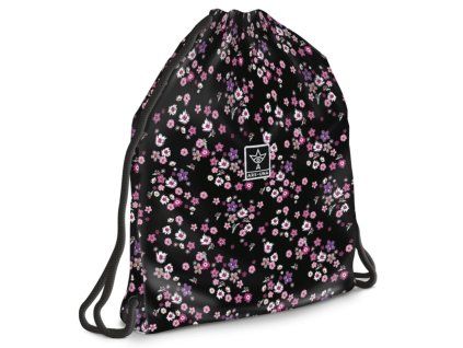 Sáček na přezůvky Ars Una Pearl Blossom Black Teen