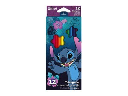 Pastelky trojhranné 12 ks – Stitch