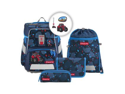 Školní aktovka SPACE pro prvňáčky - 5-dílný set, Step by Step Tractor Freddy
