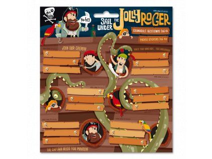 Jmenovky na sešity Ars Una Pirát Jolly Roger – 18 ks