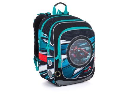 Topgal ENDY 25013 – lehký školní batoh Formule, modro‑černý, 21 l