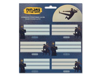 Jmenovky na sešity Ars Una Ninjas in the Dark – 18 ks