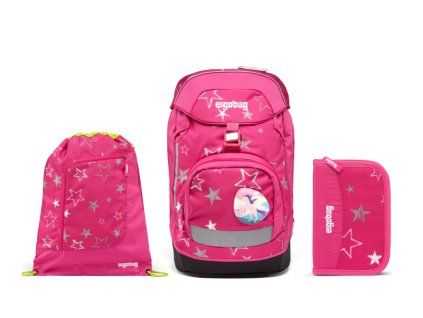Školní set 2 Ergobag prime – Růžový – batoh+penál+pytel