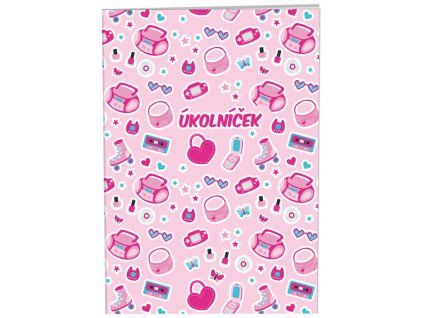 Úkolníček Pinky A6 s rozvrhem hodin