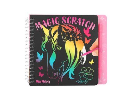 Miss Melody Magic Scratch – škrabací sešit 15 × 13,5 cm