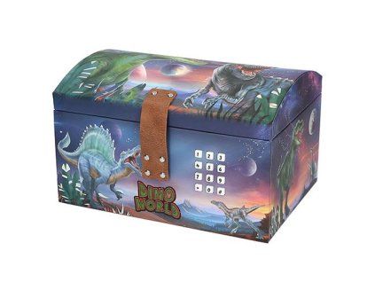 Dino World pokladnička na číselný kód Galaxy – se zvukem a světlem