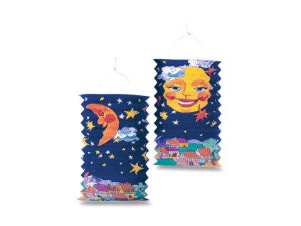 Lampion papírový Sun & Moon – 28 cm (vytahovací)