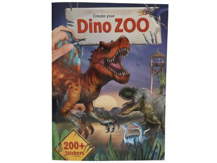 Kreativní sešit se samolepkami – Vytvoř si své Dino ZOO (200 samolepek, 24 stran)