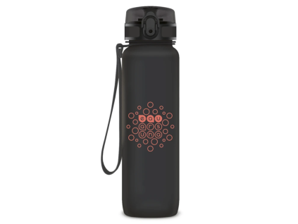 Láhev na pití Ars Una – matná 1000 ml, motivační ryska, tmavě šedá