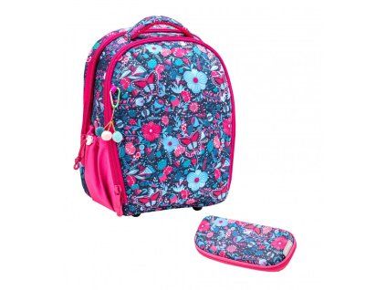 Školní aktovka Belmil Sturdy Butterfly set s penálem