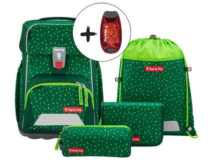 Školní aktovka Step by Step BASIS Green Graphics – 4dílný set
