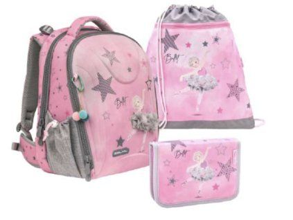 Školní aktovka Belmil 338-82 Sturdy Ballet Light Pink – 3dílný set