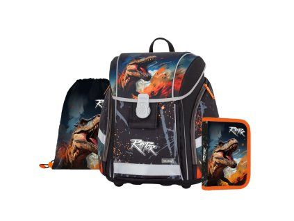 Školní aktovka PREMIUM LIGHT Dino Raptor v setu – 3 díly