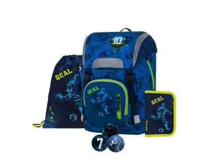Školní batoh pro prvňáčky Oxybag OXY SKY Football – školní set 4 ks