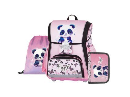 Školní aktovka pro prvňáčky Oxybag PREMIUM Panda – školní set 3 ks