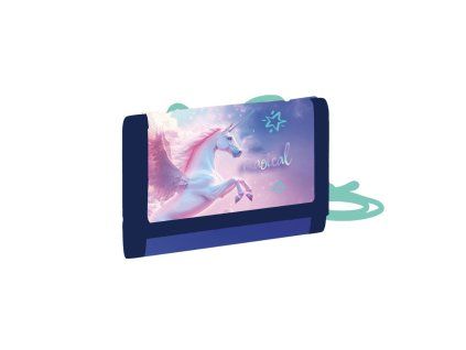 Dětská textilní peněženka Pegas Magical se šňůrkou na krk