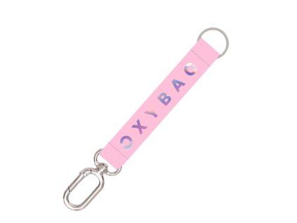 Klíčenka s karabinkou Oxybag Holographic Pink – krátká látková