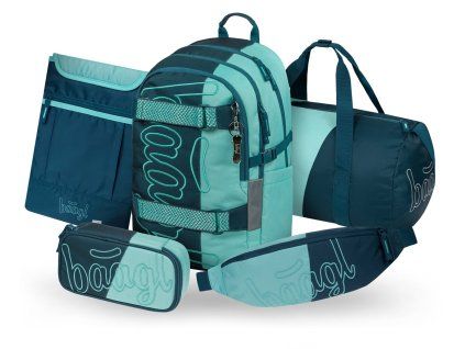 Školní set Baagl Skate Petrol II – 5dílný set od 3. třídy