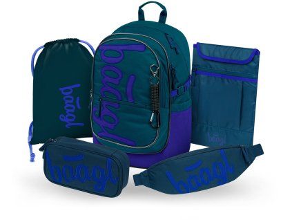 Školní set Baagl Core Logo modrý III – 5dílný set pro kluky od 3. třídy