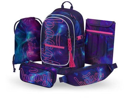 Školní set Baagl Core Nova II – 5dílný set pro holky od 3. třídy