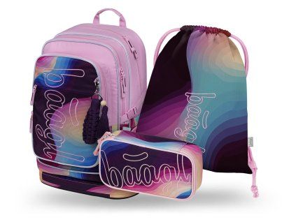 Školní set Baagl Cubic Lyra – 3dílný set (batoh 29 l, penál, sáček)