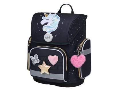 Školní aktovka pro prvňáčky Baagl Ergo Unicorn Gold