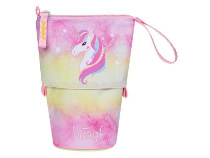 Pastelkovník Baagl Rainbow Unicorn – pouzdro na pastelky se stojánkem
