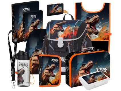 Školní set pro prvňáčky Dino Raptor – aktovka a 11 doplňků