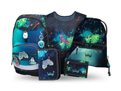 Školní set pro prvňáčky Baagl Airy Plus Chill II – 5 ks 1