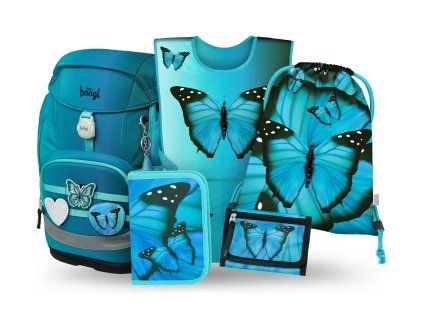 Školní set pro prvňáčky Baagl Airy Plus Butterfly II – 5 ks