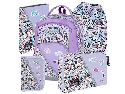 Školní set pro prvňáčky Oxybag OXY GO Funny Girl – velký set 5 dílů