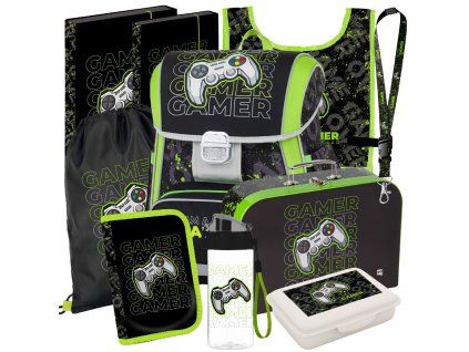 Školní set pro prvňáčky Oxybag PREMIUM Gamer – velký set 10 dílů