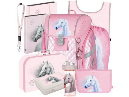 Školní set Kůň Romantic Horse Girl Oxybag PREMIUM LIGHT – 11 dílů pro prvňáčky