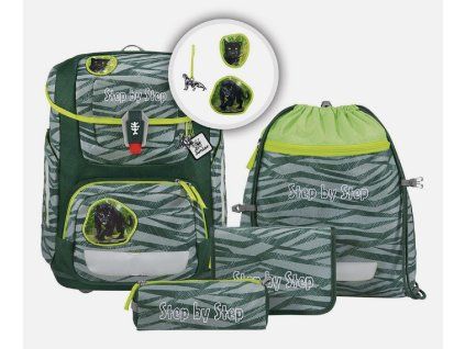 Školní aktovka Step by Step CIRCLE Jungle Cat Chiko – 5dílný set