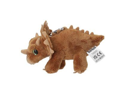 Plyšový přívěsek dinosaurus Dino World Triceratops hnědý