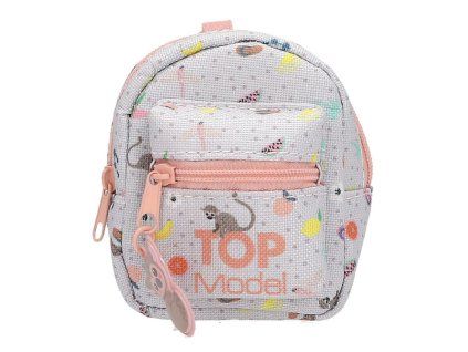 Přívěsek mini batůžek Top Model opička oranžový zip