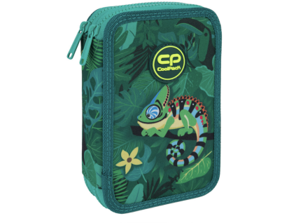 Školní penál 2 zipy CoolPack Jumper Tropic vybavený