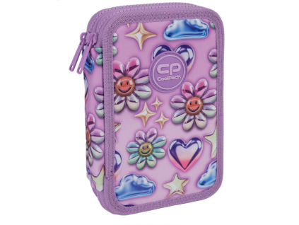 Školní penál 2 zipy CoolPack Jumper Seafish vybavený