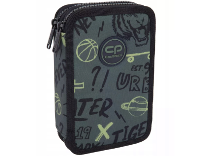 Školní penál 2 zipy CoolPack Jumper Tiger vybavený