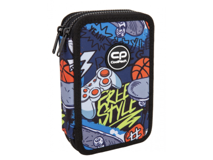 Školní penál 2 zipy CoolPack Jumper Hobby vybavený