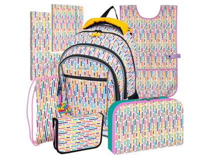 Školní batoh Stil Craftgirl Candy set 7 dílů pro holky do 1.–4. třídy