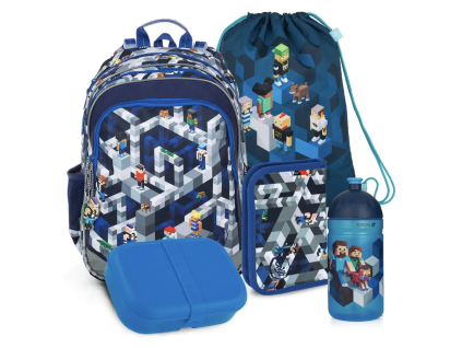 Školní set pro kluky Topgal ELLY 19014 5 dílů (batoh, penál, vak, láhev, box)