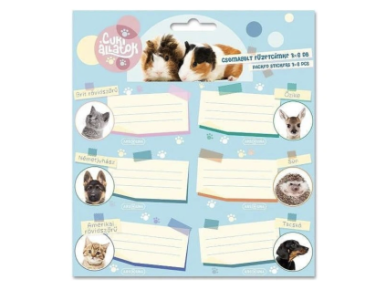 Jmenovky na sešity Cute Animals 2 (Ars Una) – 18 ks