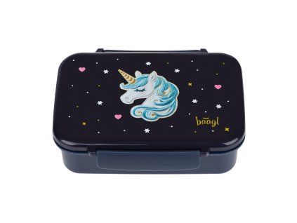 Box na svačinu Baagl Unicorn Gold s přihrádkami 1,4 l