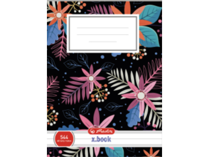 Sešit A5 linkovaný 544 Herlitz Květiny Black 40 listů