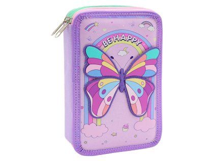 Školní penál dvoupatrový Butterfly – Motýl