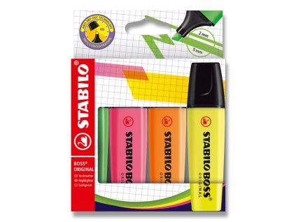 Zvýrazňovače STABILO BOSS ORIGINAL – sada 4 barev