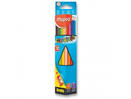 Pastelky Maped Color’Peps – 12 barev + ořezávátko