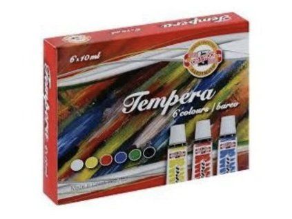 Temperové barvy Koh-i-noor 6×10 ml – základní sada pro školáky i malíře