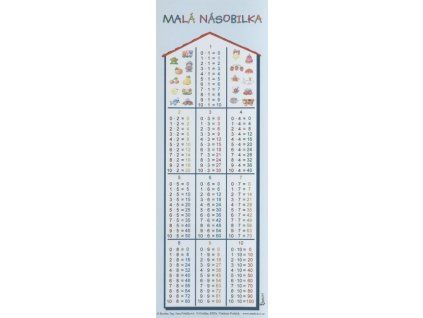Papírová záložka „Malá násobilka“ 7,5 × 21 cm – školní pomôcka